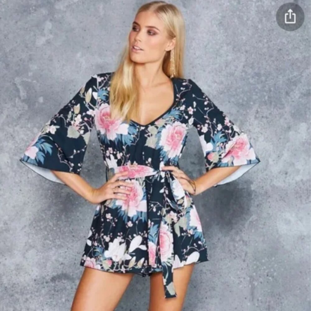 Black Milk Koson Flower Kimono Playsuit size Medium